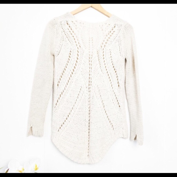 Zara Knit Cream Pointelle Sweater - Picture 5 of 10